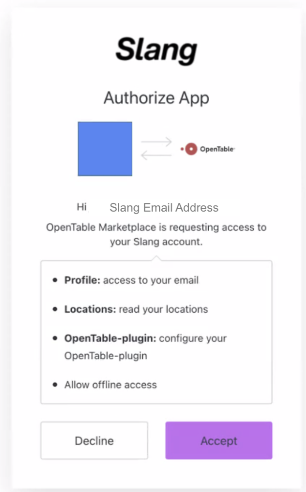 Getting Started with the OpenTable x Slang Integration
